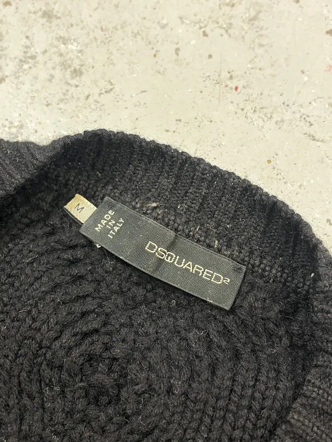 Dsquared2 AW2012 Dsquared2 Gradient Cable Knit Black & Beige Wool Sweater Size US M / EU 48-50 / 2 - 8 Thumbnail