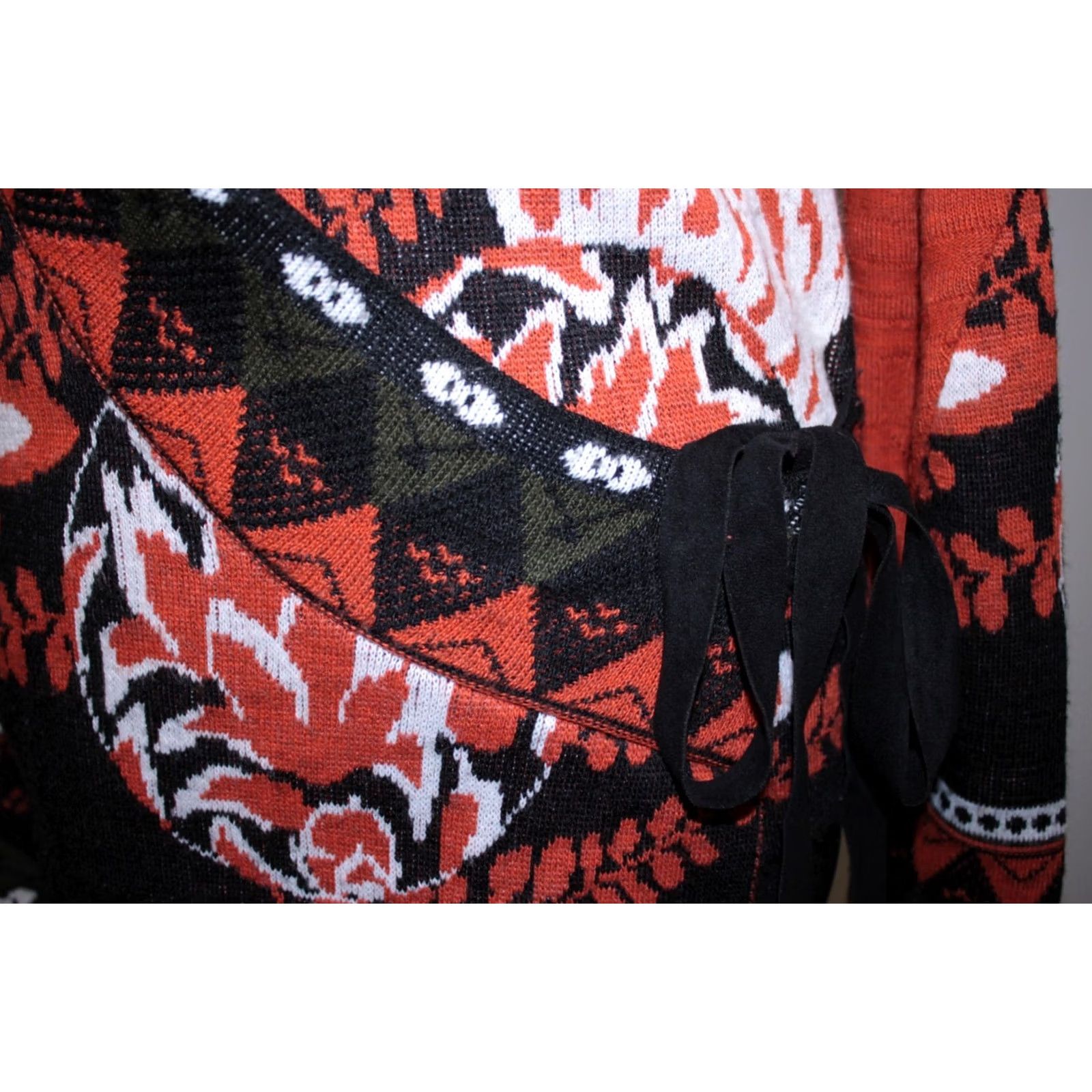 Desigual Desigual Cardigan Jumper Womens V-Neck Multicoloured Size L - Calabaza 38J2L05 Size L / US 10 / IT 46 - 2 Thumbnail