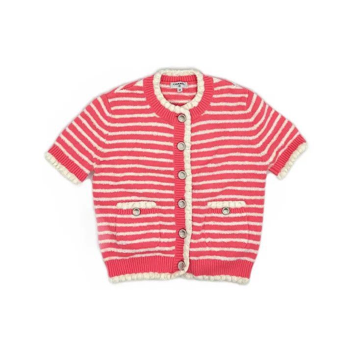Chanel Chanel Casual Stylish Striped Knit Cardigan Size XS / US 0-2 / IT 36-38 - 1 Thumbnail