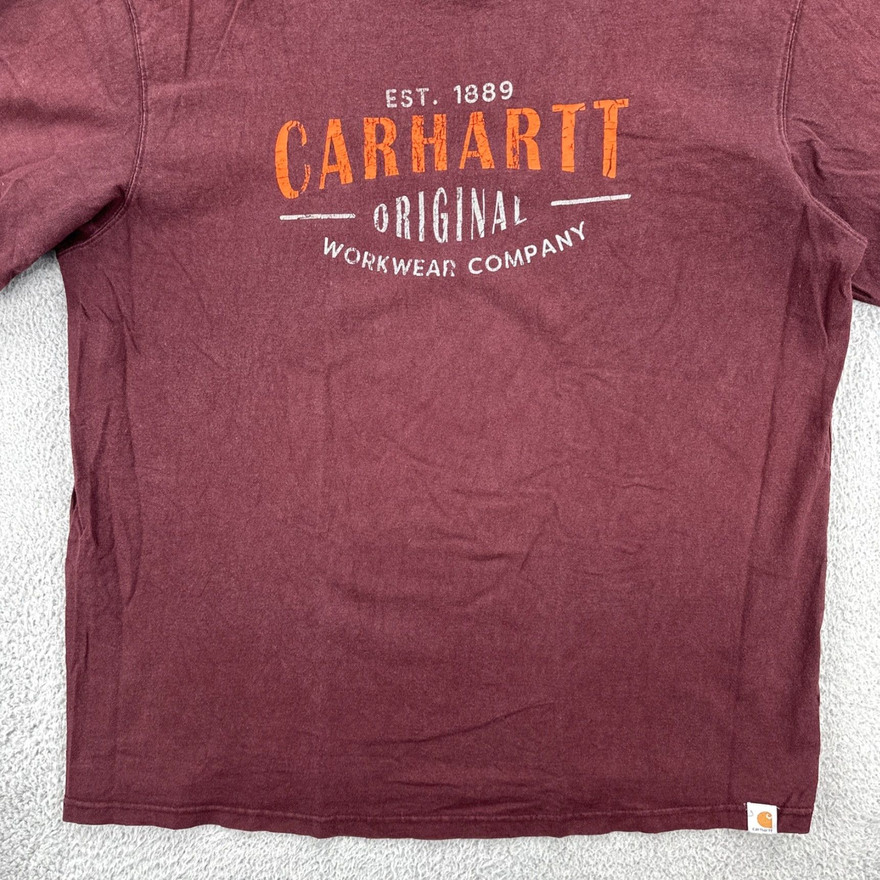 Carhartt Carhartt T-Shirt Men XL Maroon Red Graphic Print Logo EUC Regular Fit Size US XL / EU 56 / 4 - 4 Thumbnail