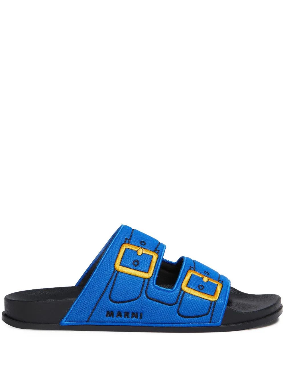 Marni o1w1db10325 Embroidered Slip On Slides in Royal Blue Size US 11 / EU 44 - 1 Thumbnail