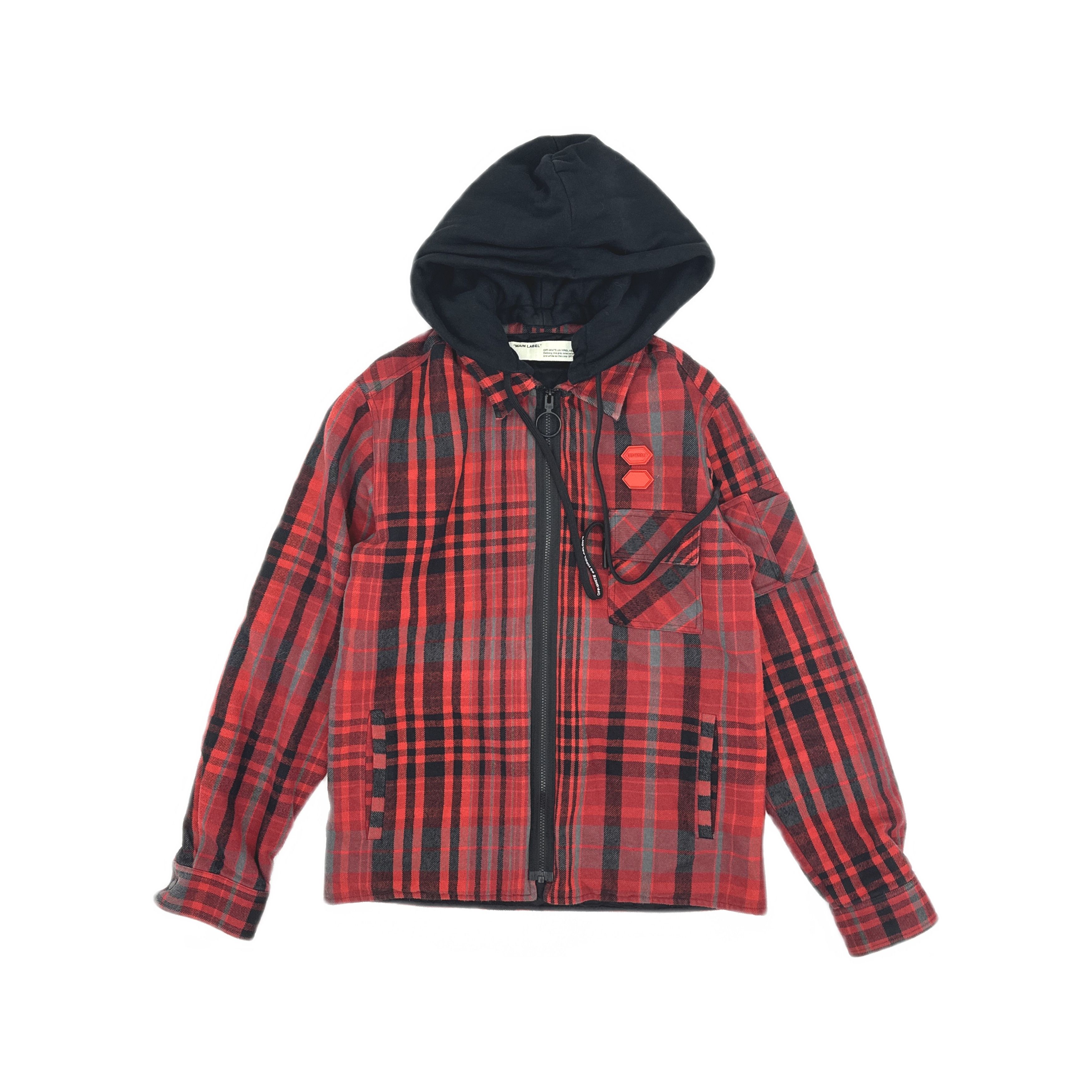 Off-White OFF-WHITE Red Plaid Flannel Zip Jacket Size XS Size US XS / EU 42 / 0 - 1 Thumbnail