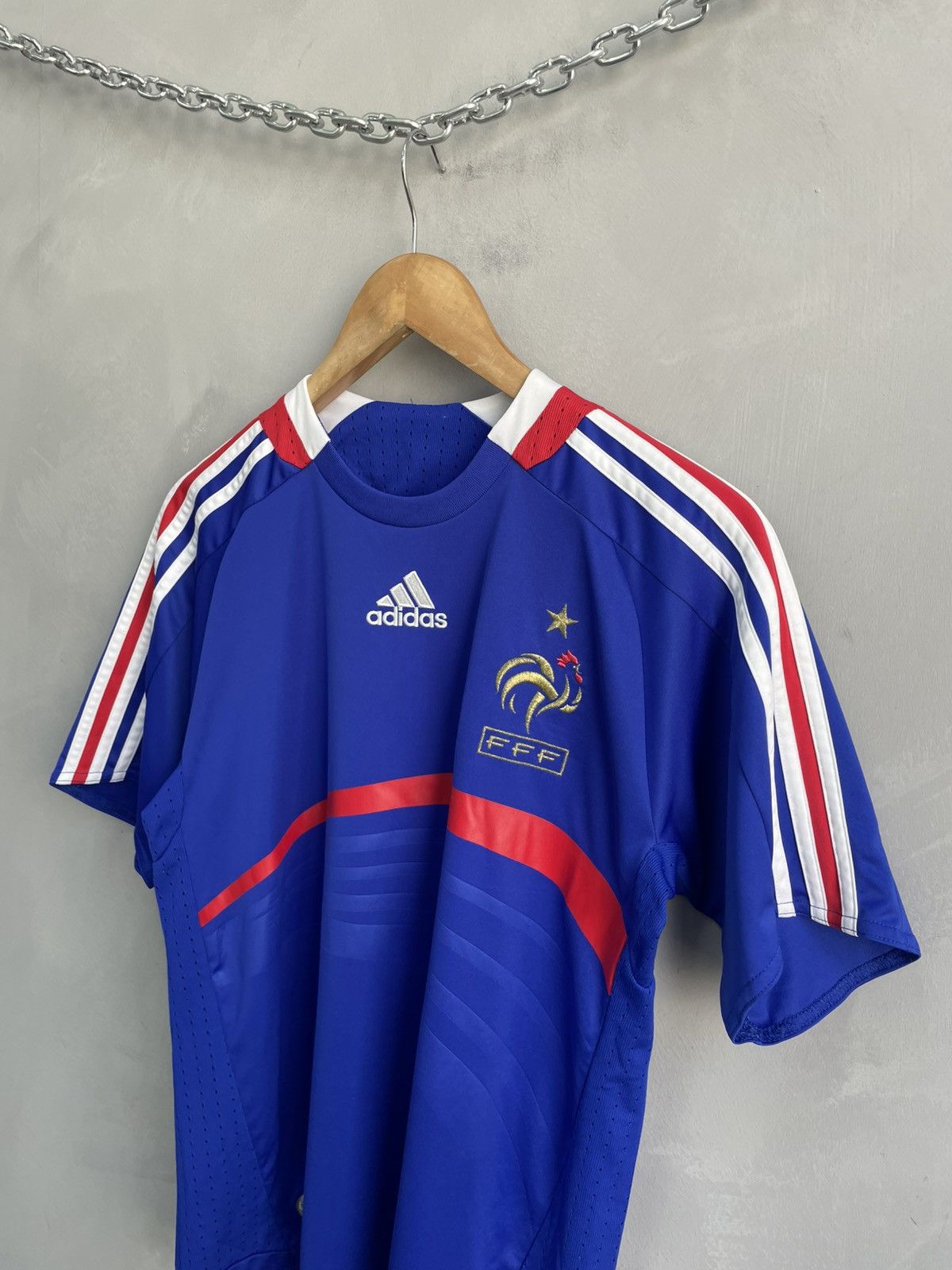 Adidas France 2007 Football Jersey Blue Soccer T-shirts Size US S / EU 44-46 / 1 - 3 Thumbnail