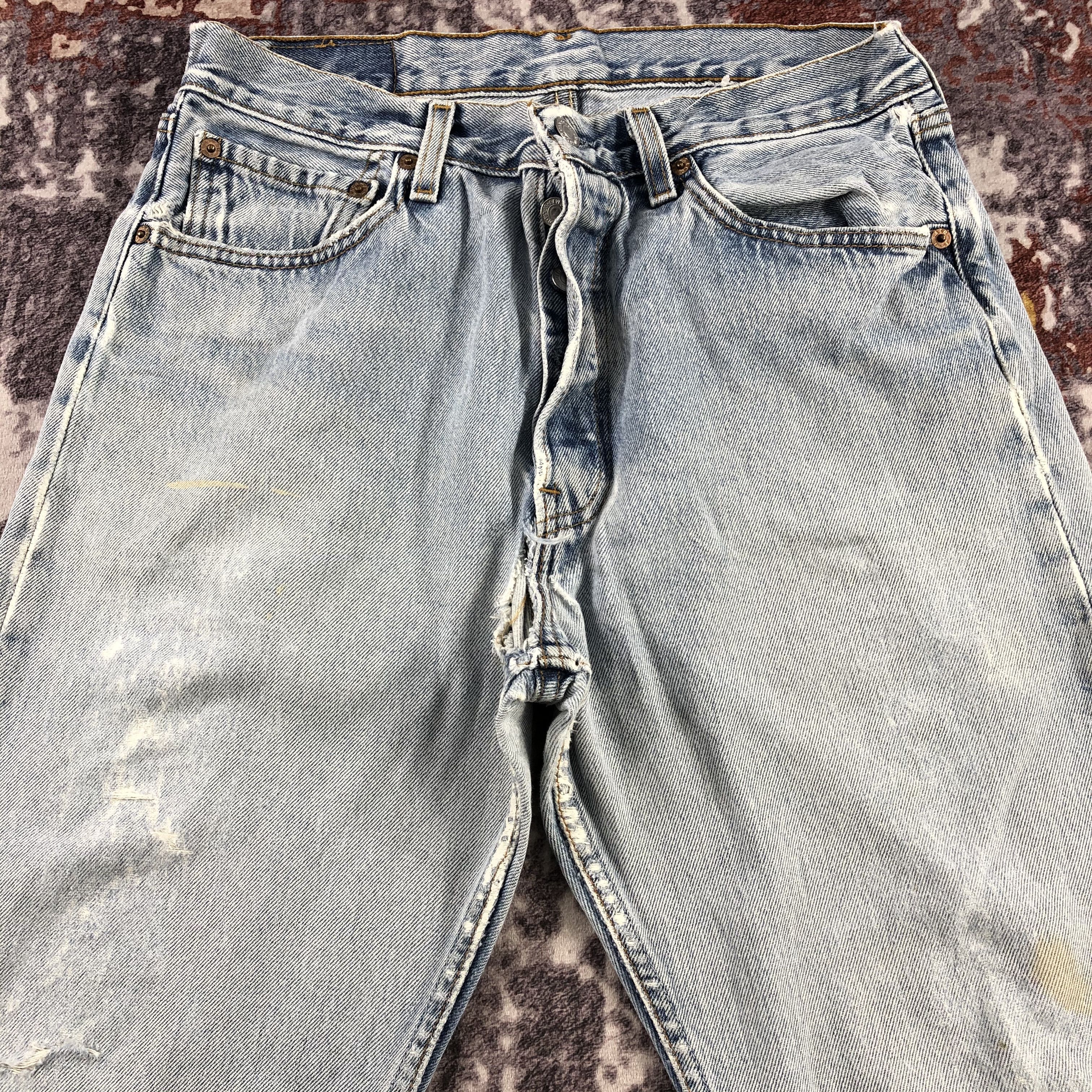 Levi's 90s Vintage Light Wash Levis 501 Jeans-JM3155 Size US 30 / EU 46 - 3 Thumbnail