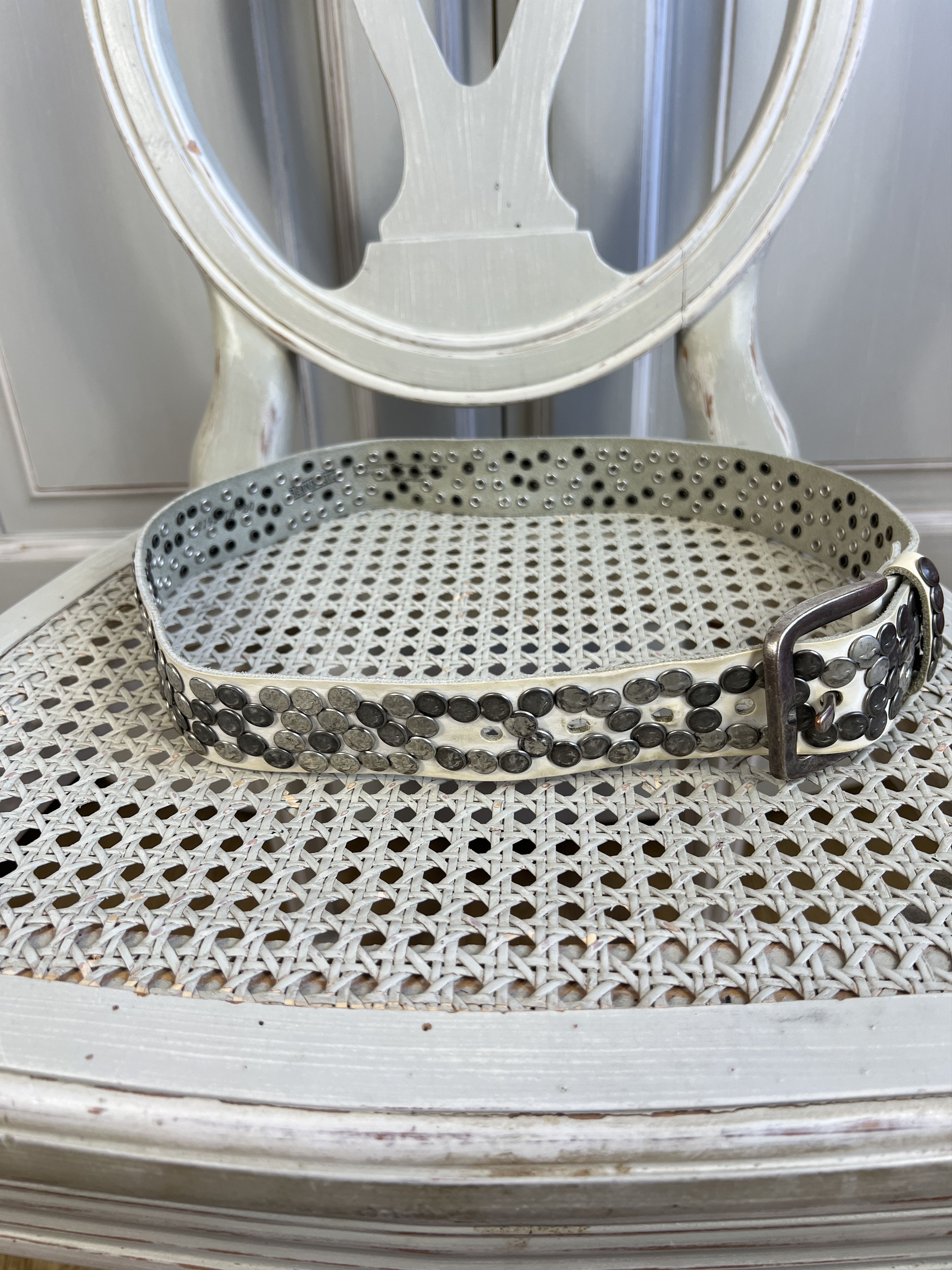 Japanese Brand × Vintage VINTAGE 90S REAL LEATHER BELT METAL BB SIMON STYLE Size ONE SIZE - 6 Thumbnail