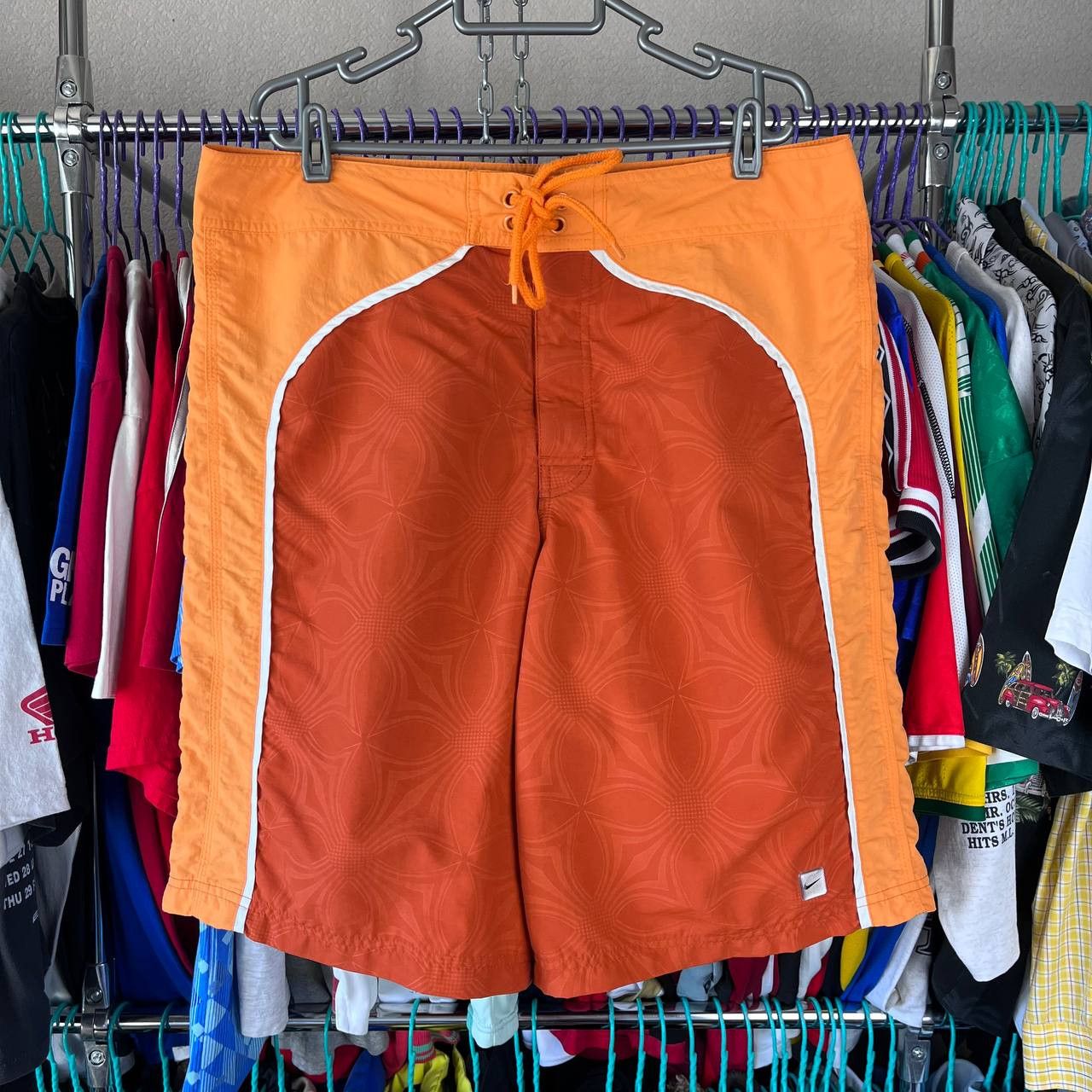 Nike Vintage Nike Swim Shorts Surf Sun Beach Hawaiian Style Size US 34 / EU 50 - 1 Thumbnail