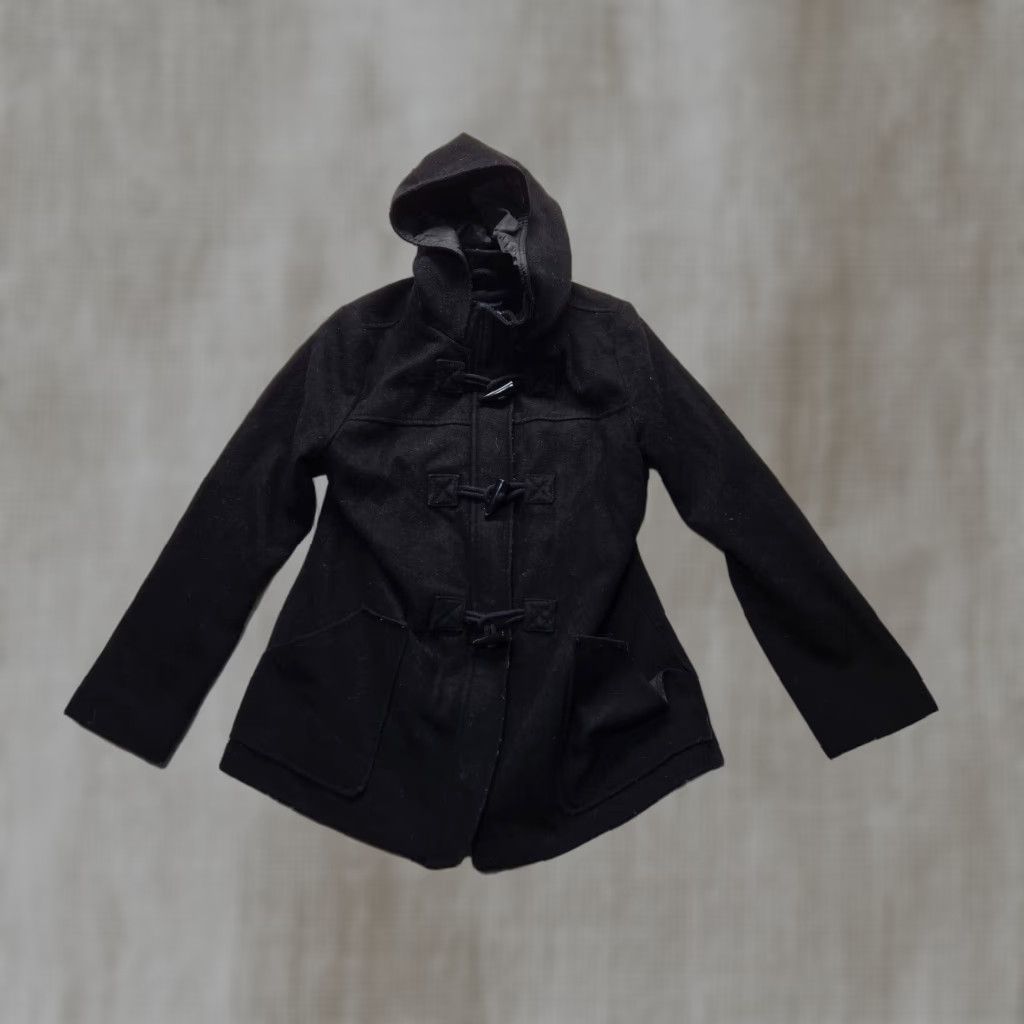 Merona Merona Black Trench Coat Jacket Hooded Adult Women's Size L Large Size L / US 10 / IT 46 - 1 Thumbnail