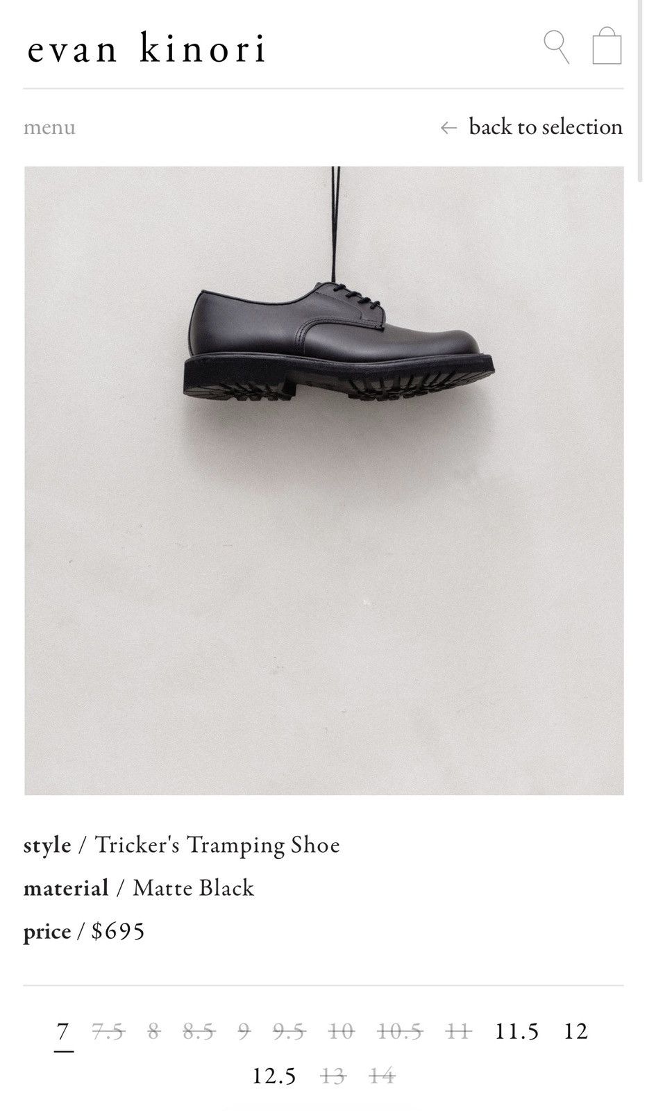 Evan Kinori × Tricker's Evan Kinori x Trickers Black Derbies Size US 8 / EU 41 - 2 Thumbnail