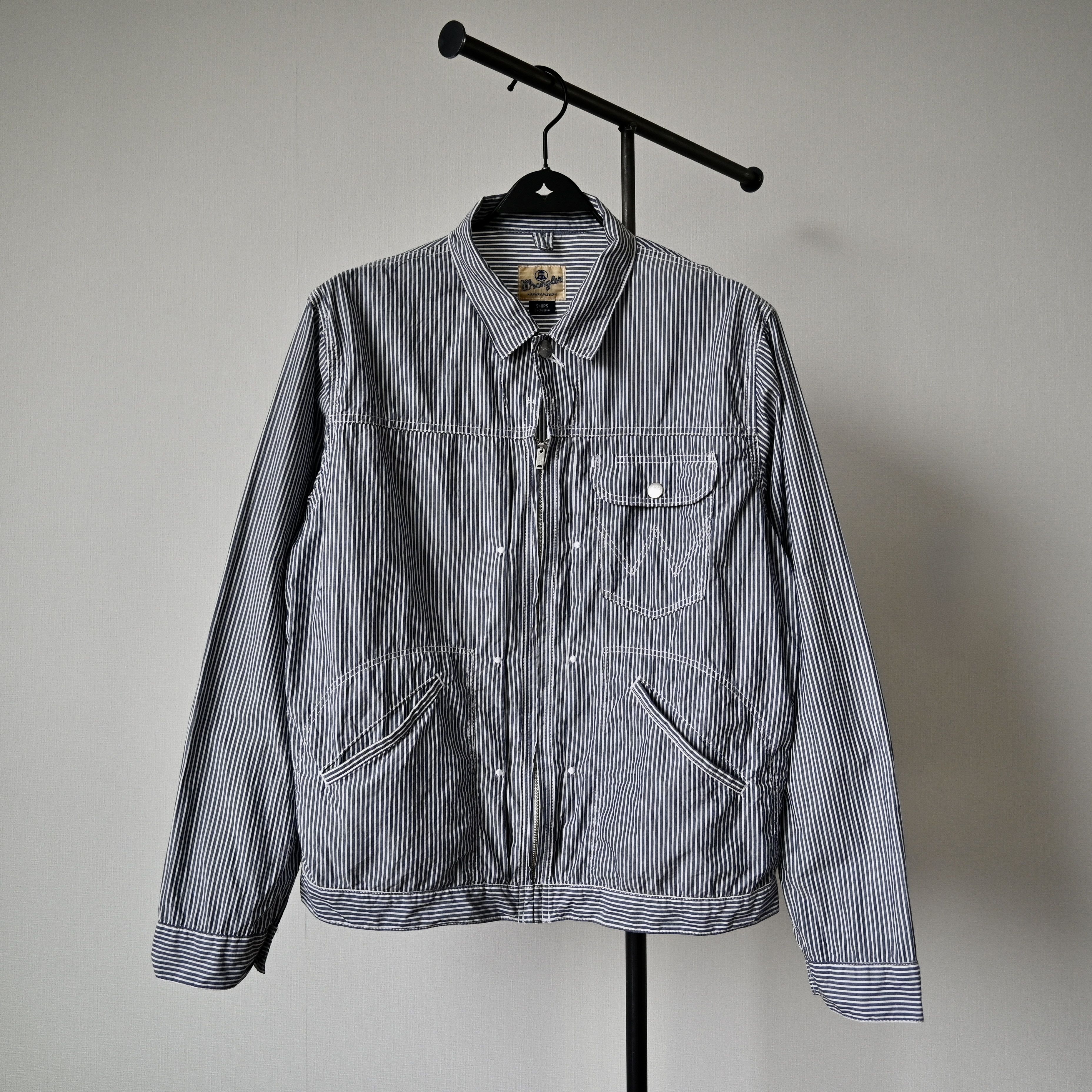 Japanese Brand Wrangler for Ships 11MJZ trucker jacket type shirt Size US M / EU 48-50 / 2 - 1 Thumbnail