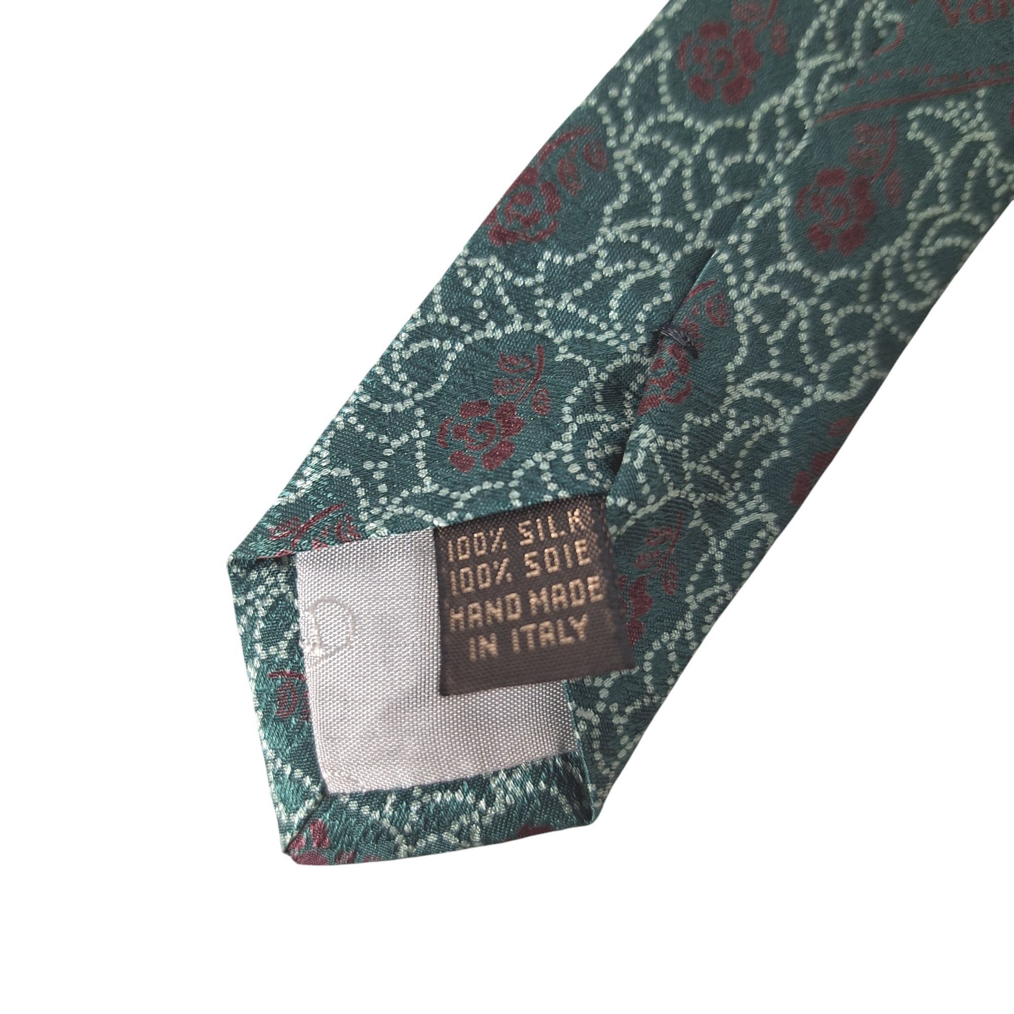 Valentino Vintage Valentino Cravatte Tie Silk Made in Italy Green Red Size ONE SIZE - 7 Thumbnail