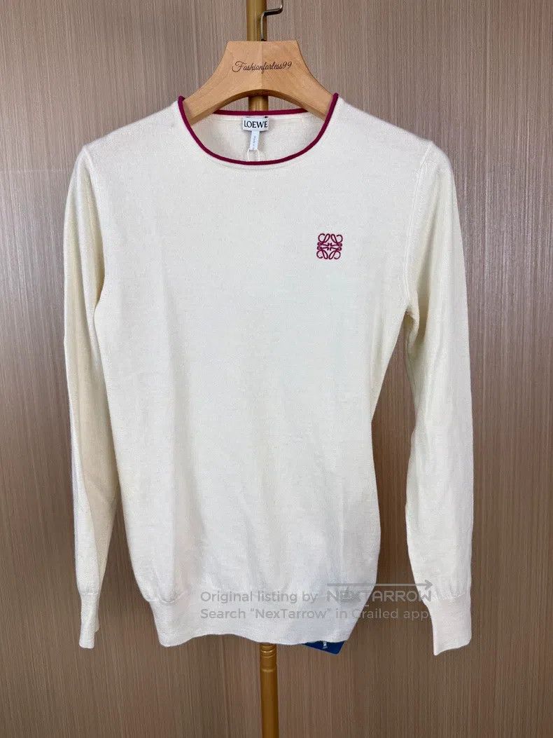 Loewe Loewe Pinkish purple wool sweater with trim Size S / US 4 / IT 40 - 1 Thumbnail