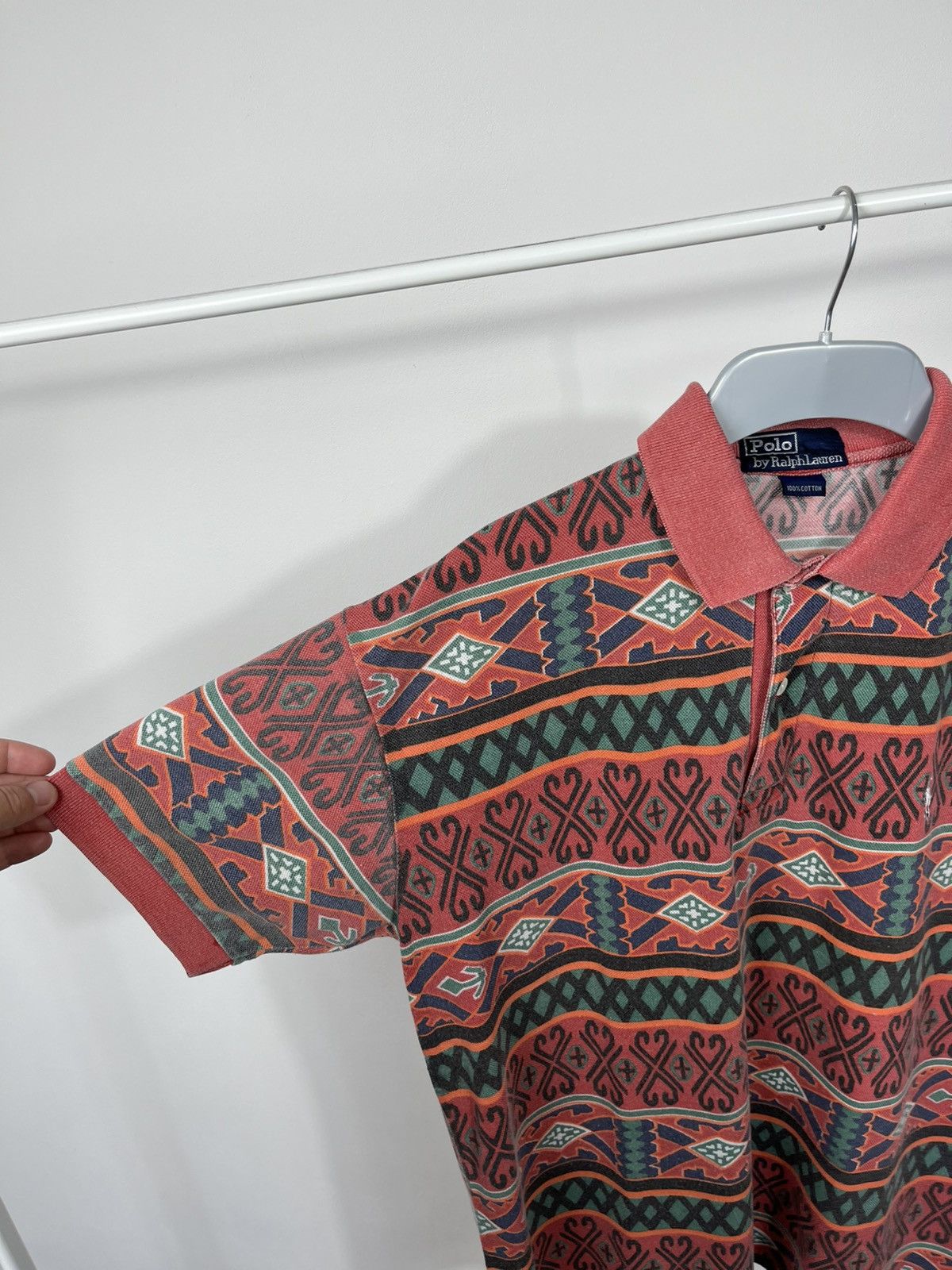 Polo Ralph Lauren Vintage Polo Ralph Lauren Aztec Print Cotton Polo Shirt Size US XL / EU 56 / 4 - 8 Thumbnail