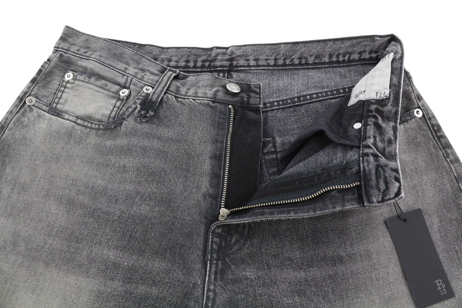 R13 D'ARCY LOOSE 33 Polaris Black Ripped PS26 Jeans 88929 Size US 33 - 5 Thumbnail