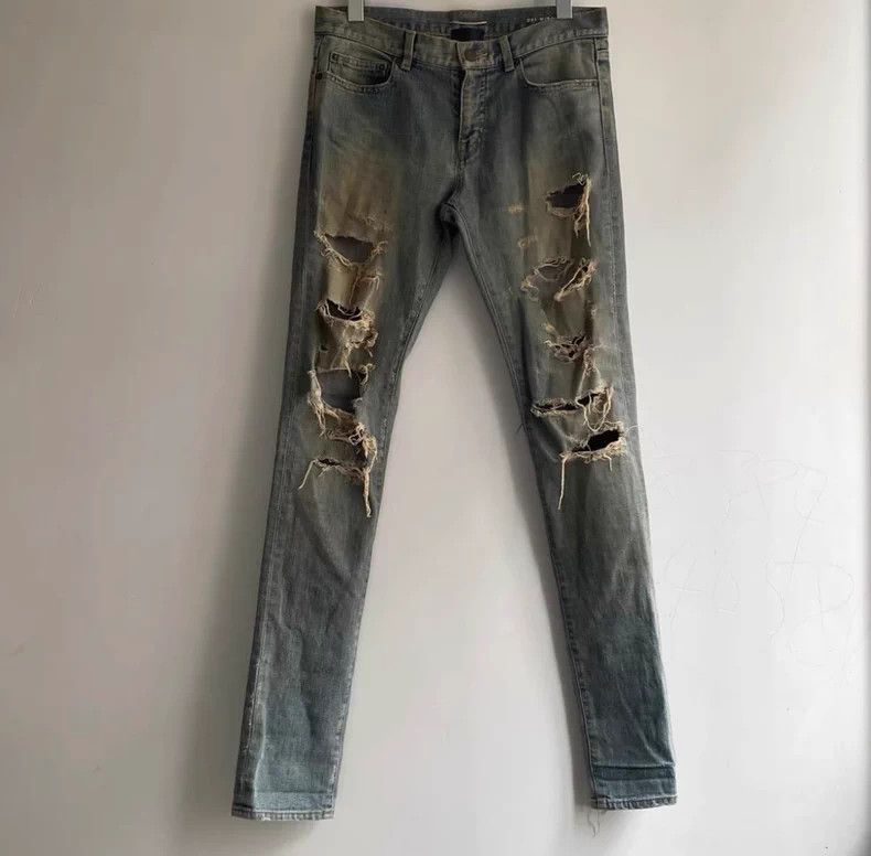 Saint Laurent Paris Saint Laurent Paris 14ss erosion maximum damage jeans 2505- Size US 29 - 1 Thumbnail