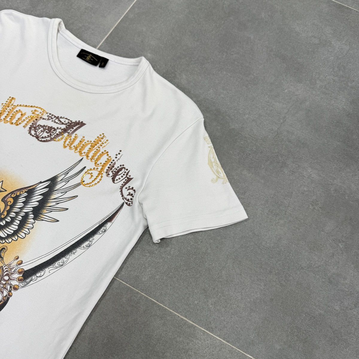 Ed Hardy Christian Audigier Los Angeles Tattoo Grenade Y2K T-Shirt Size S / US 4 / IT 40 - 6 Thumbnail
