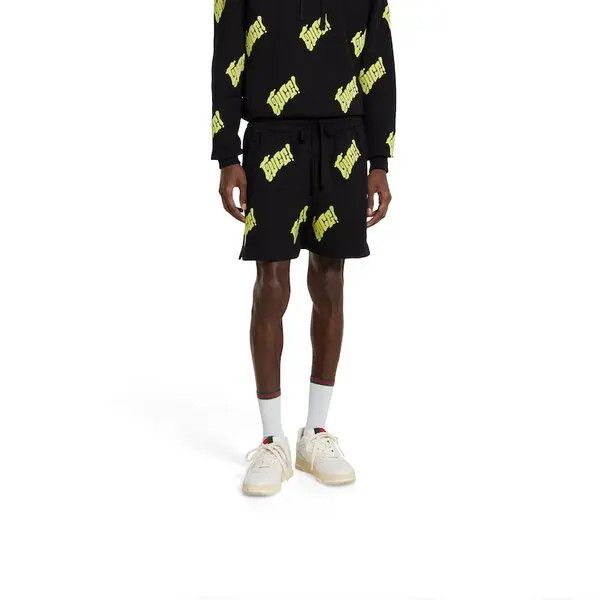 Gucci o1la5ras0426 Embroidered Cotton Jersey Shorts in Black Size US 30 / EU 46 - 3 Thumbnail