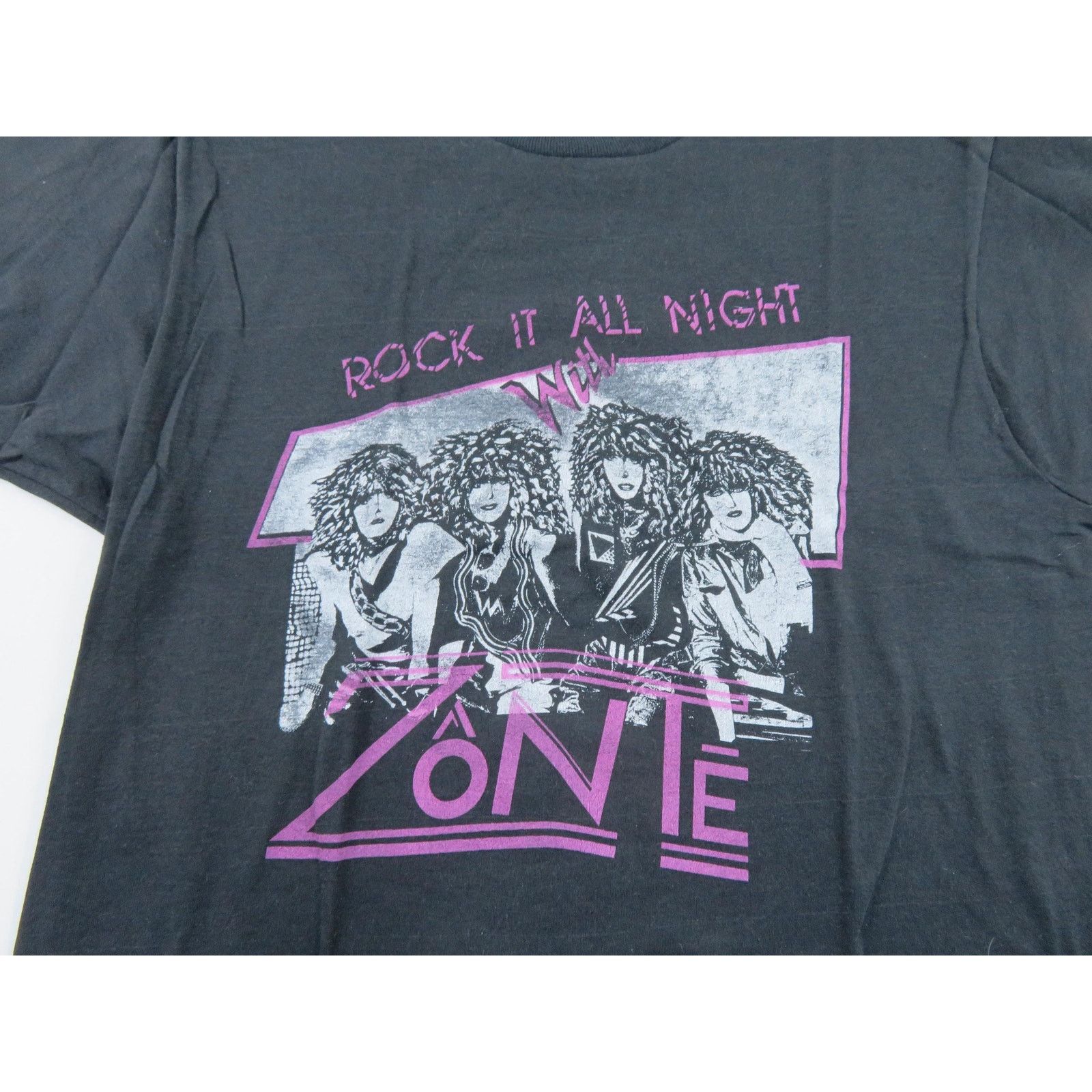 Other Zonte Rock It All Night Tour Black T-Shirt Sz L 1980s Size US L / EU 52-54 / 3 - 2 Thumbnail