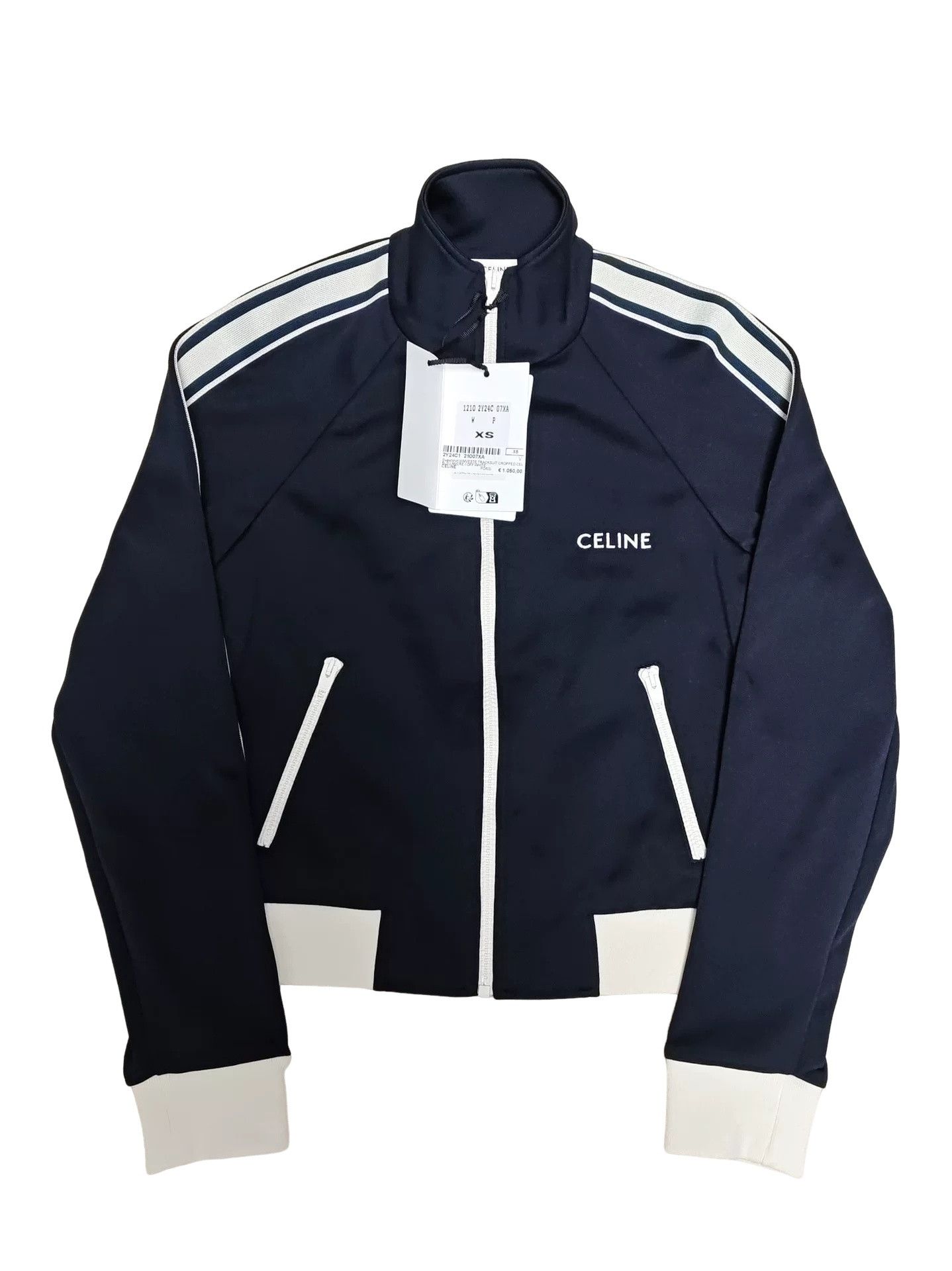 Celine CELINE Striped Logo Track Jacket XS Size XS / US 0-2 / IT 36-38 - 1 Thumbnail