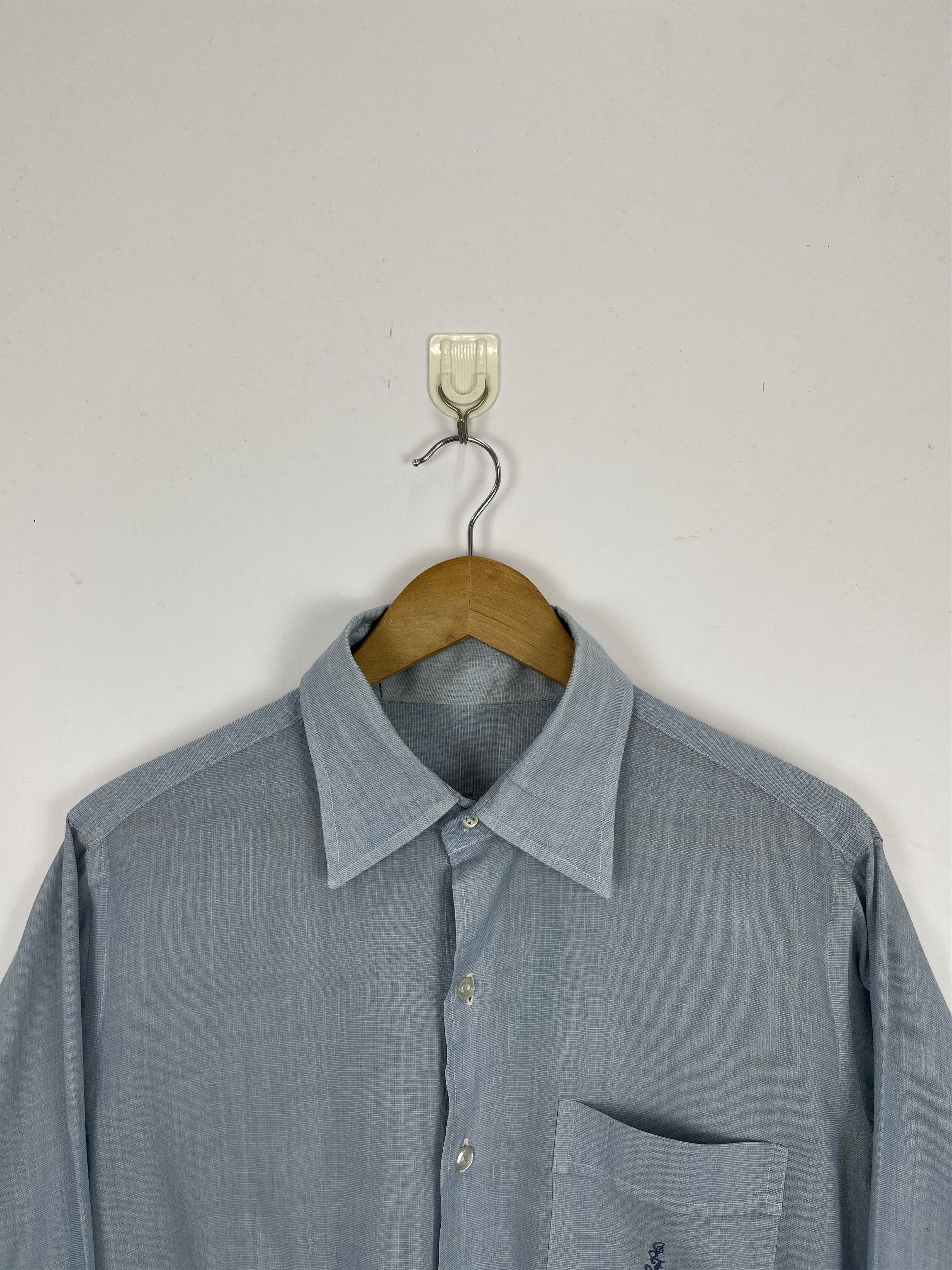 Japanese Brand × Vintage Vintage Western Chambray Plain Button Up Western Shirt Size US L / EU 52-54 / 3 - 2 Thumbnail