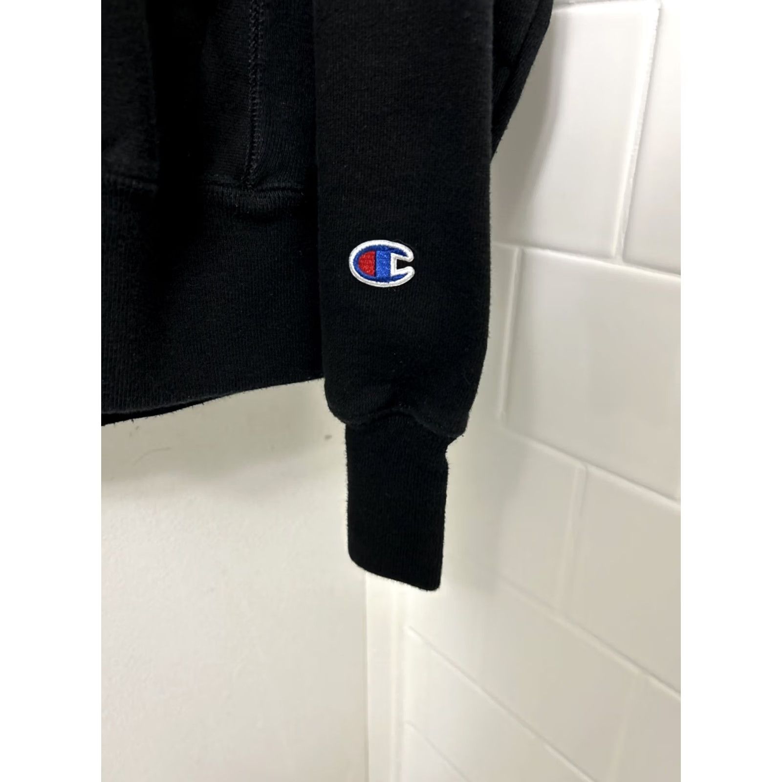 Champion VINTAGE Champion Reverse Weave Hoodie Mens Small Black Pullover Logo Sweatshirt Sweater Size US S / EU 44-46 / 1 - 5 Thumbnail