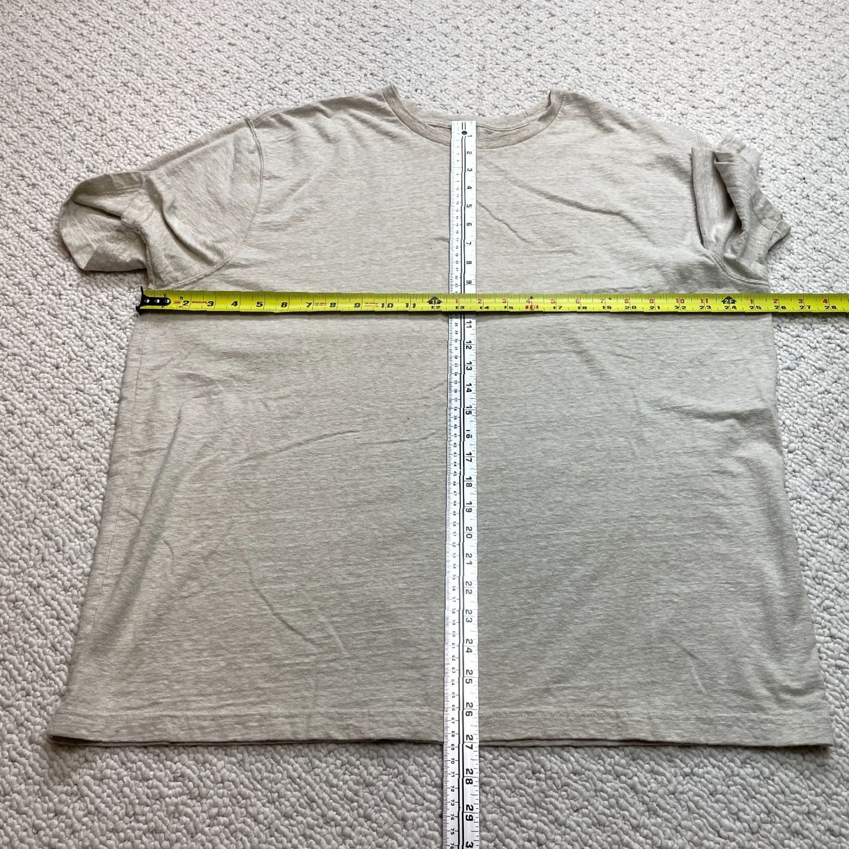 Vintage St. John's Bay Shirt Mens 2XL Beige Solid Crew Neck Short Sleeve T-Shirt Top Adult Regular Size US XXL / EU 58 / 5 - 2 Thumbnail