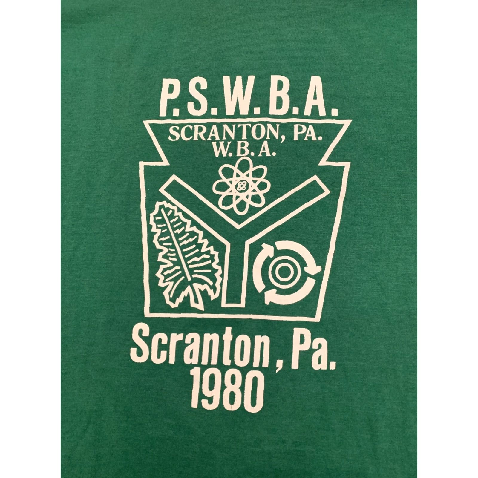 Vintage Vintage T-Shirt Size L Green Scranton Pennsylvania 1980 Single Stitch P.S.W.B.A. Men Size L Size US L / EU 52-54 / 3 - 2 Thumbnail