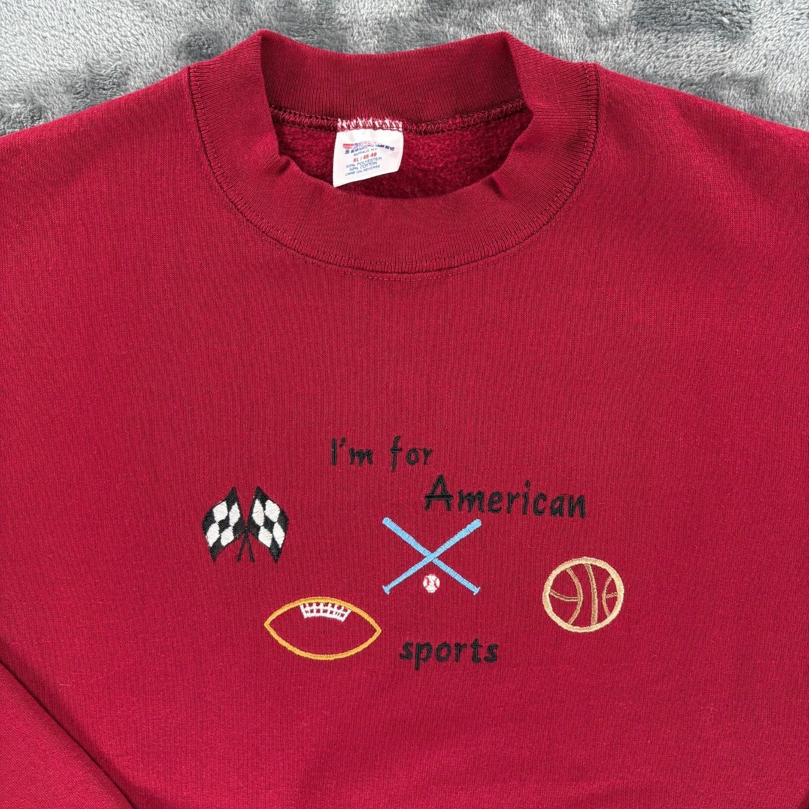 Other Vintage 90s American Sports Sweatshirt XL USA Made Crewneck Size US XL / EU 56 / 4 - 3 Thumbnail