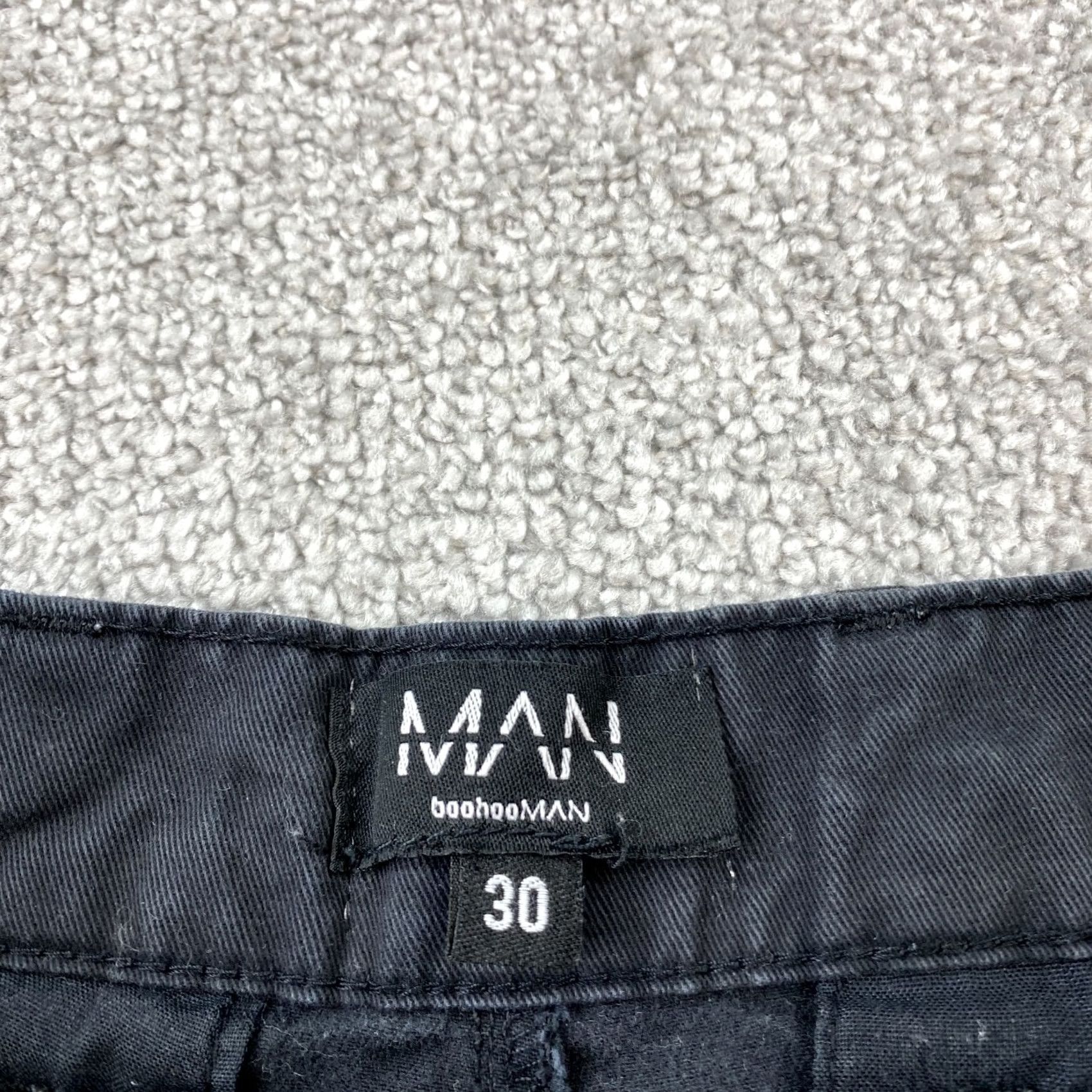 Boohoo Boohoo Pants Mens 30 x 30 Black Cotton Chino Casual Flat Front Size US 30 / EU 46 - 5 Thumbnail