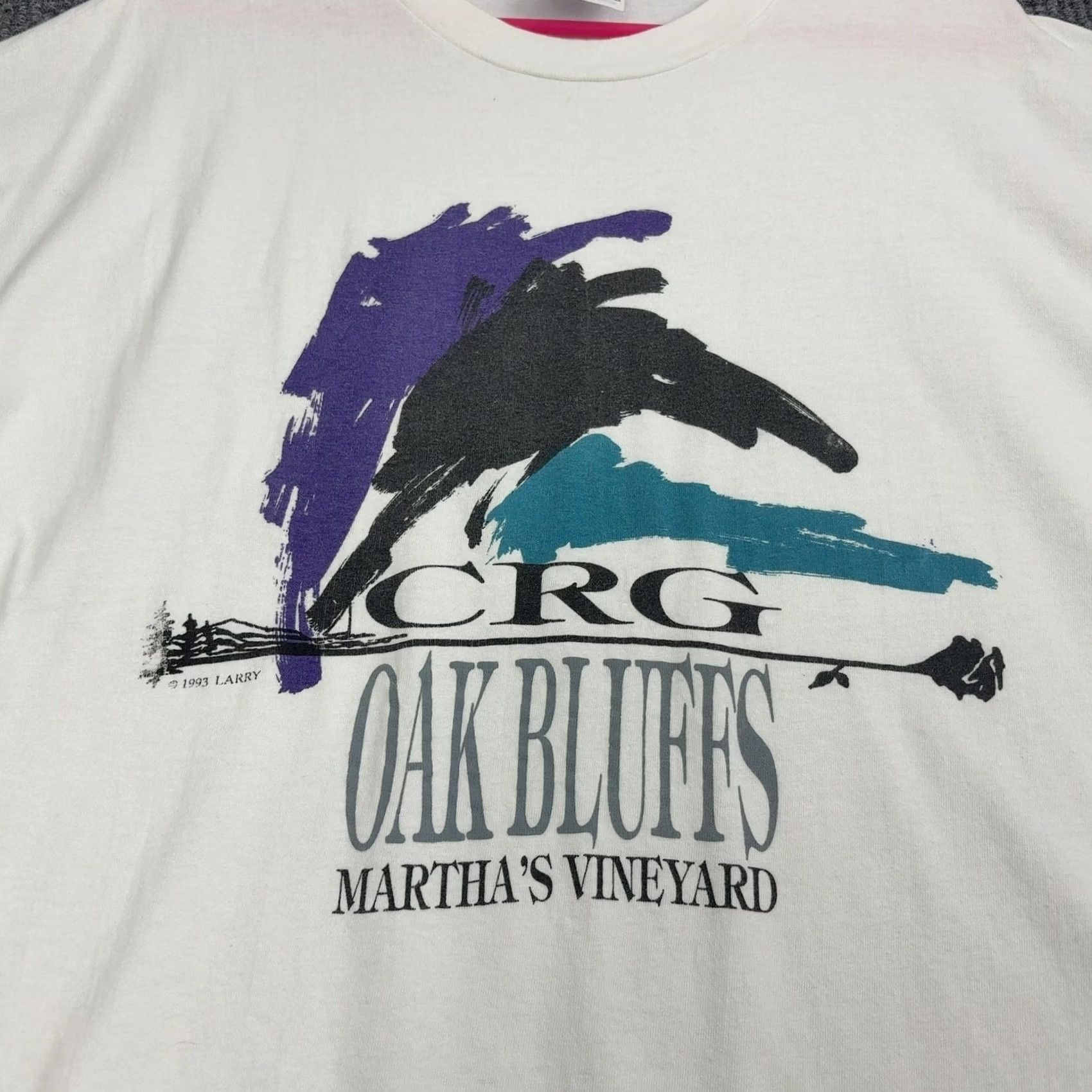 Hanes VINTAGE Hanes T Shirt Mens 2XL White Cotton Martha's Vineyard Oak Bluffs 90s Graphic Tee Mens Size US XXL / EU 58 / 5 - 4 Thumbnail