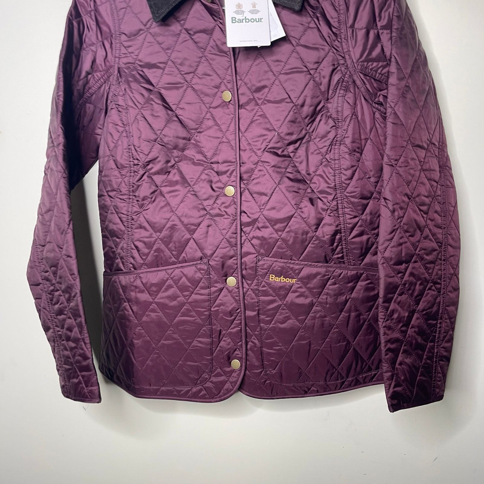 Barbour NWT Barbour Annandale Quilted Diamond Jacket in Burgundy Size S / US 4 / IT 40 - 7 Thumbnail