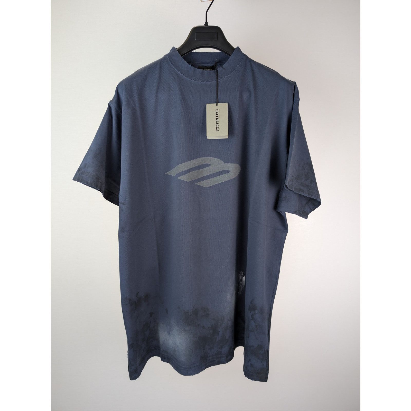 Balenciaga o1rshd1 Q:2 / 3B Stencil Oversized Vintage Jersey T-Shirt Size US L / EU 52-54 / 3 - 8 Thumbnail