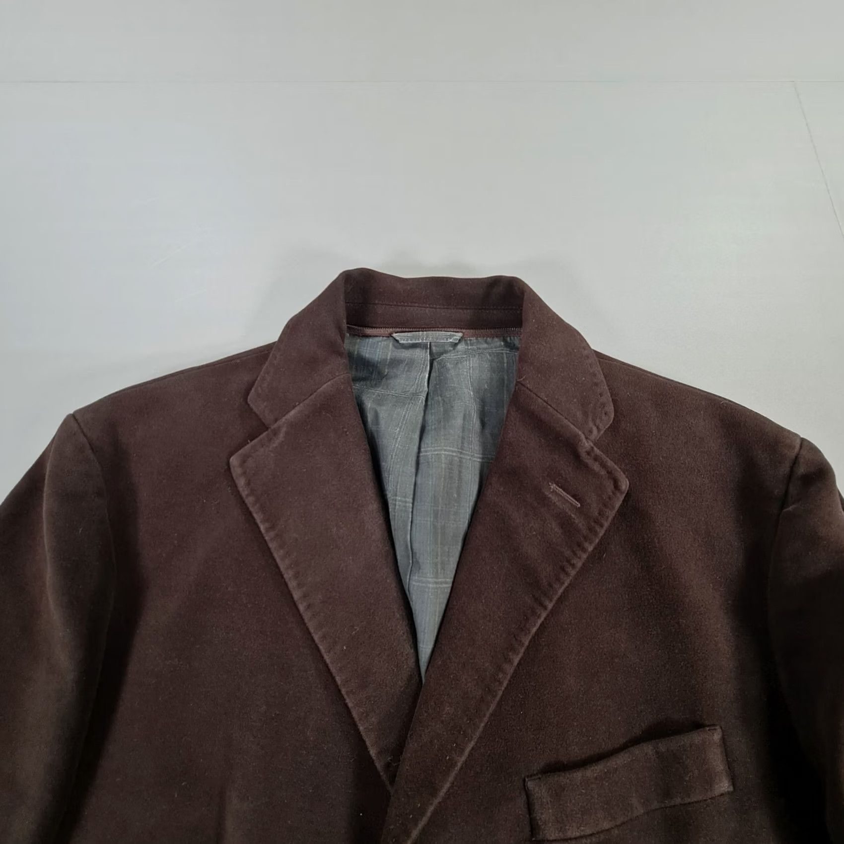 Massimo Dutti Massimo Dutti Mens Coat Brown 40 Moleskin Cotton Blazer Coat Overcoat Winter Long Buttoned Pockets Regular Mens Size 40R - 2 Thumbnail