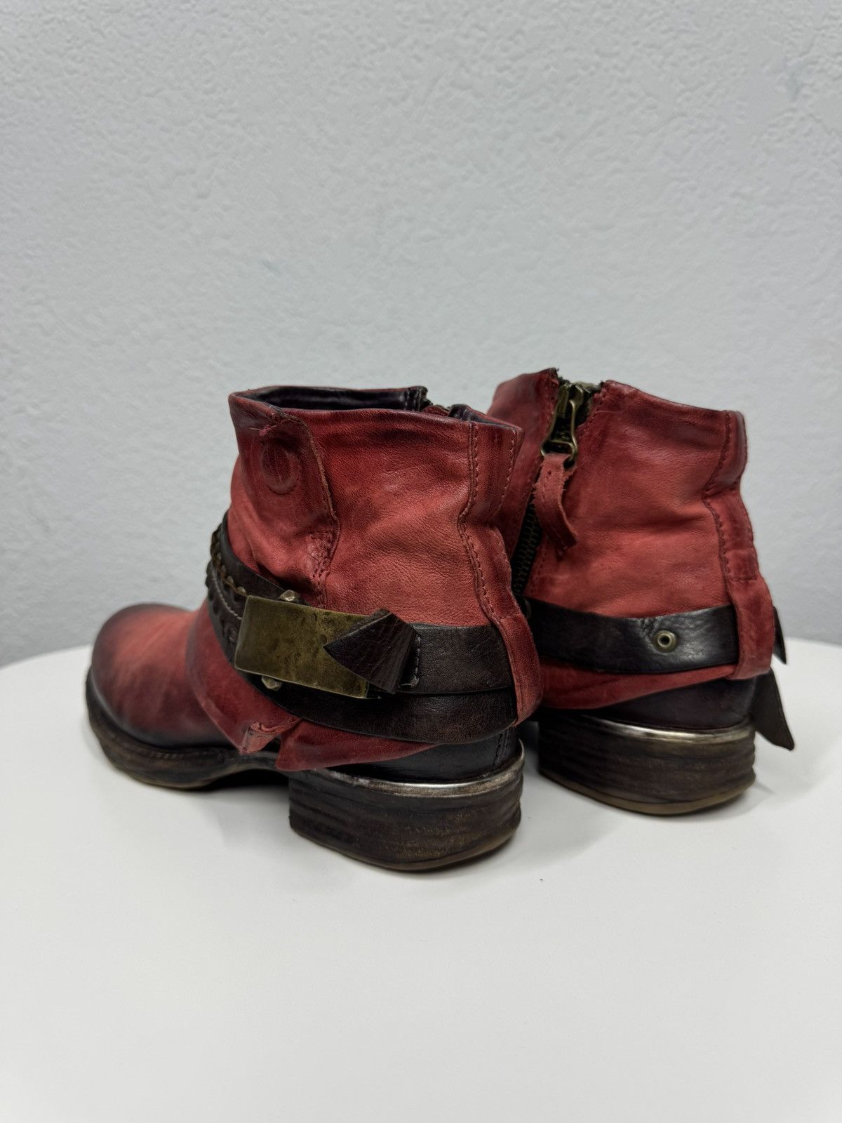 A.S.98 Vintage Leather Boots A S 98 Ankle Hight shoes Guidi Style Size US 7 / IT 37 - 6 Thumbnail