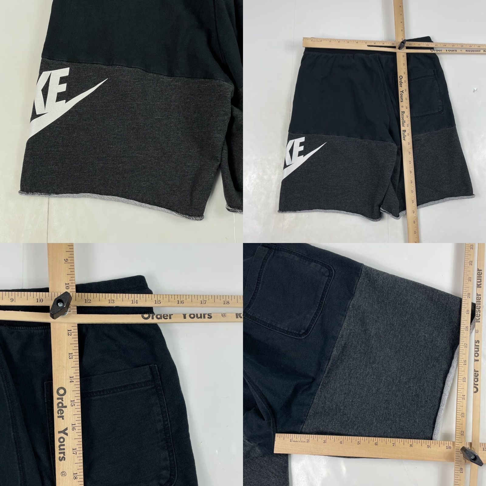 Nike Nike Shorts Mens Medium Black Swoosh Sweat Shorts Lined Workout Gym Basketball Size US 30 / EU 46 - 8 Thumbnail