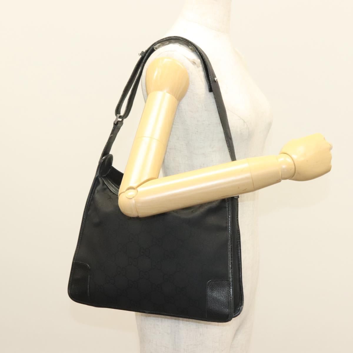 Gucci GUCCI GG Canvas Shoulder Bag Black Silver Size ONE SIZE - 19 Thumbnail