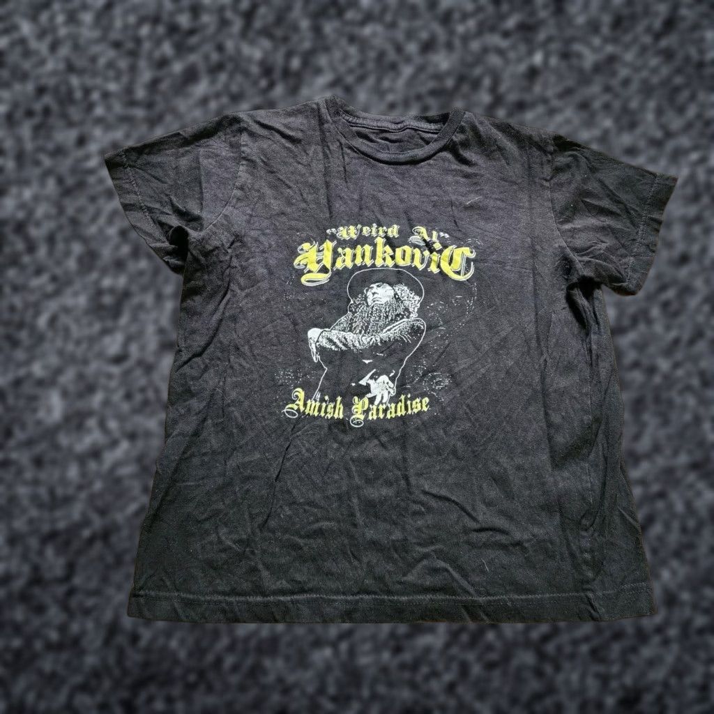 Vintage VINTAGE Weird Al Yankovic Amish Paradise T-Shirt Juniors Small Black Cotton Short Sleeve Mens Size S / US 4 / IT 40 - 1 Thumbnail