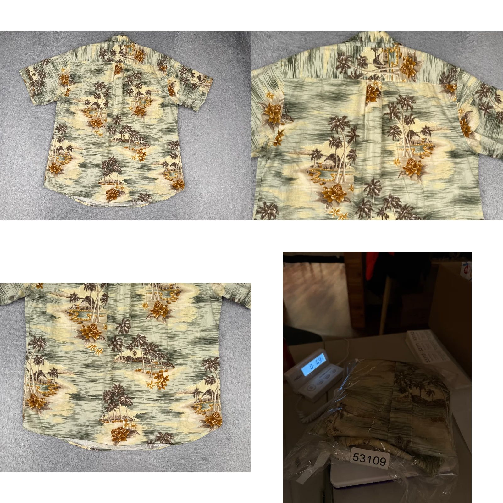 Vintage Hula Hula Shirt Men L Beige Floral Leaf Button-Up Hawaiian 100% Rayon Pocket Styles: All Seasons, Breathable, Pockets Vintage: No Size US L / EU 52-54 / 3 - 9 Thumbnail