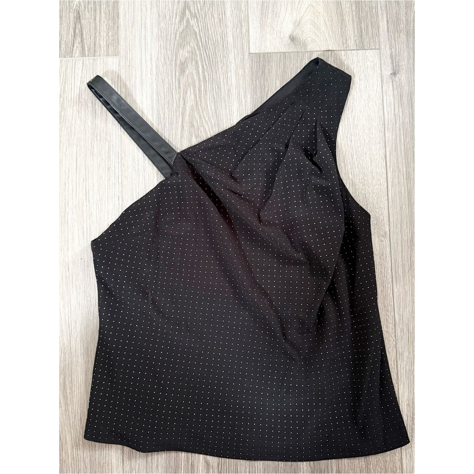 DKNY DKNY Black Studded Top with Faux Leather Strap Size Small Size S / US 4 / IT 40 - 2 Thumbnail