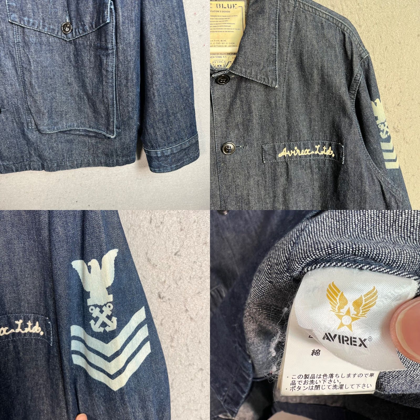 Avirex VINTAGE Avirex Jacket Denim Blue Aviator Mens XL Size Size US XL / EU 56 / 4 - 8 Thumbnail