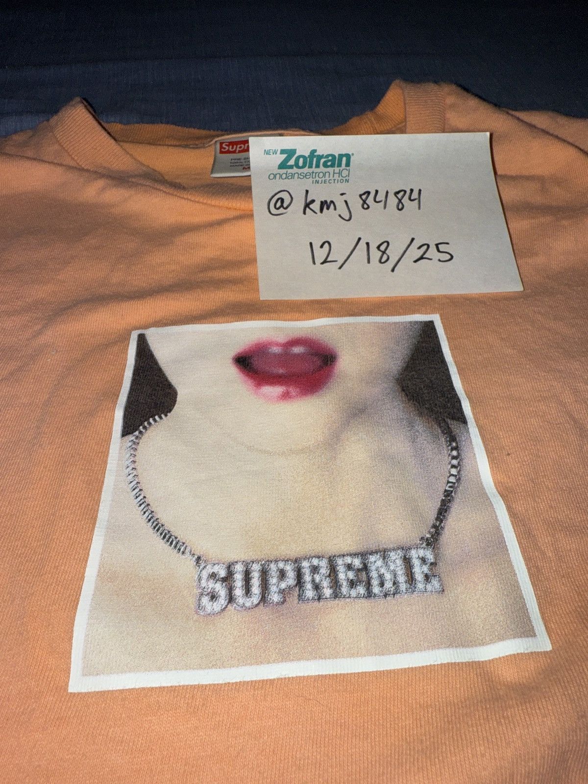 Supreme Peach Supreme Necklace Tee Size US M / EU 48-50 / 2 - 6 Thumbnail