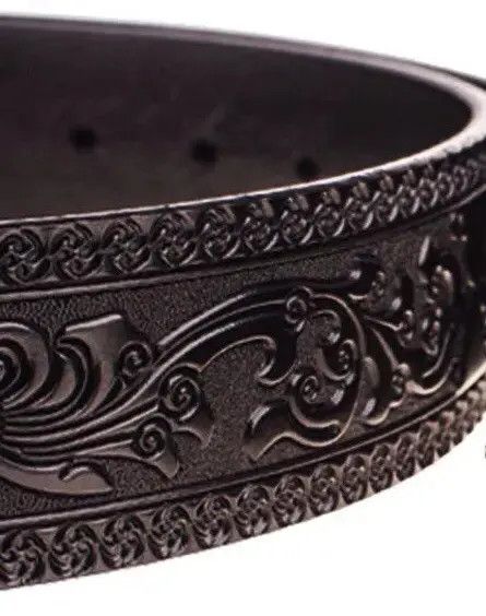 Other Mikami x Nami Retro brown carved leather belt Size ONE SIZE - 8 Thumbnail