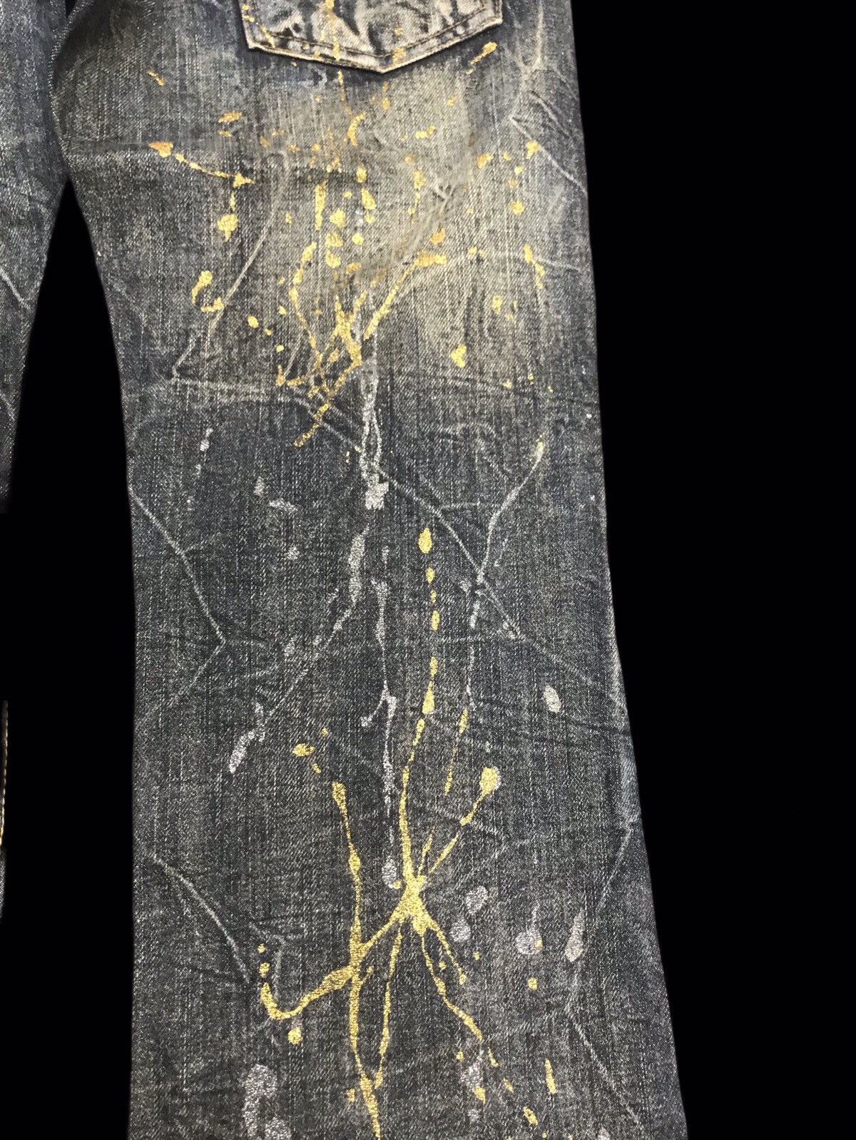 Seditionaries 💥FLARE💥K.U.I Distressed Painter Flare Denim F143 Size US 33 - 14 Thumbnail