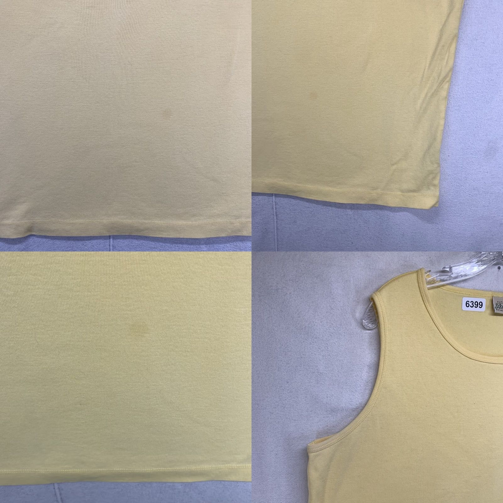 Vintage VINTAGE Women's Tank Top Size 1X Plus 100% Cotton Lightweight Breathable Summer Yellow 90s Retro Beach Casual Size XL / US 12-14 / IT 48-50 - 8 Thumbnail