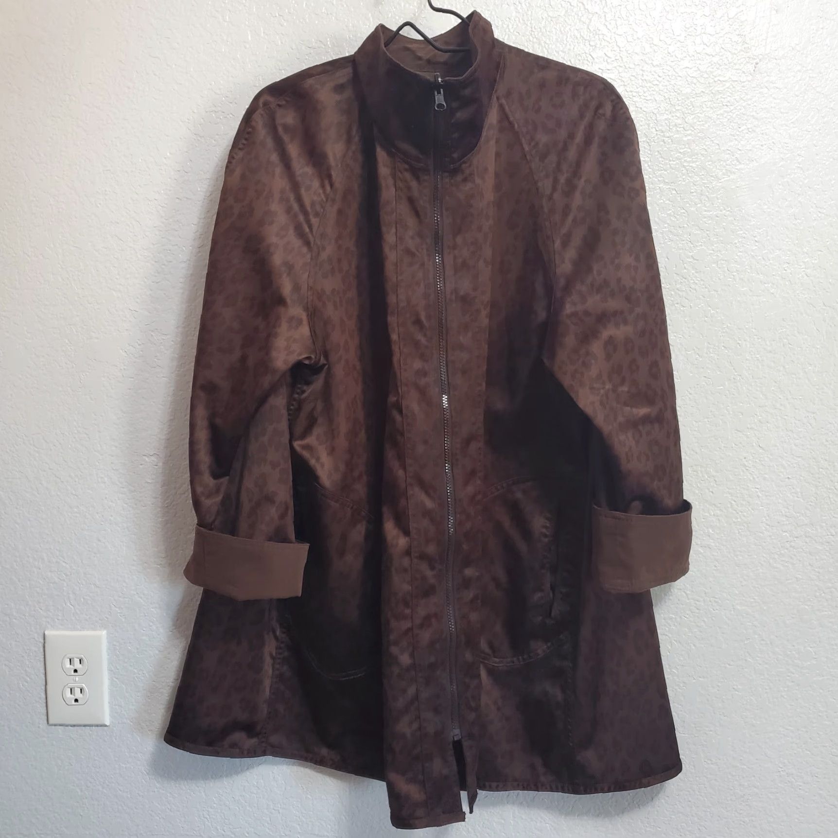 Vintage VINTAGE Sackables Reversible Jacket Women L Brown Animal Print Full Zip Lightweight Bohemian Lagenlook Fall Spring Relaxed Womens Jacket Size L / US 10 / IT 46 - 2 Thumbnail
