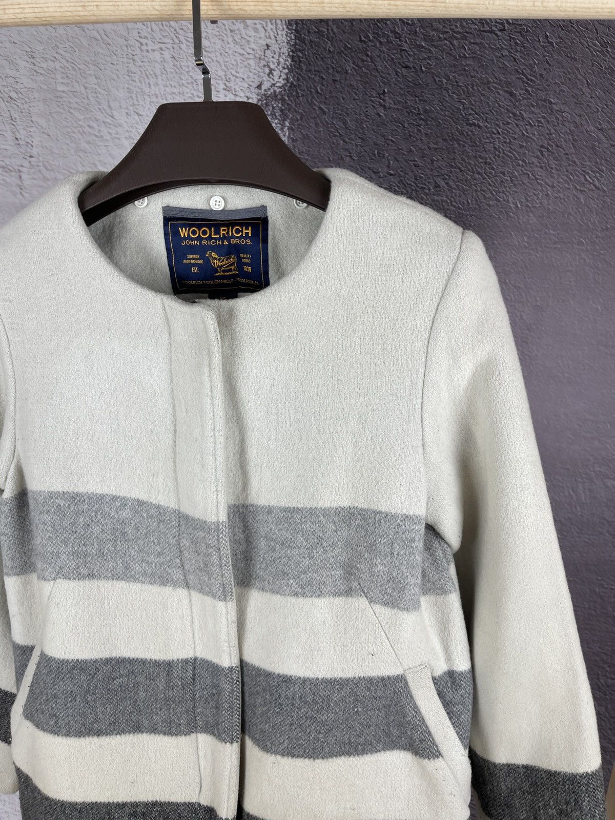 Woolrich Woolen Mills Woolrich Archive pattern Woolen Mills striped coat jacket Size XS / US 0-2 / IT 36-38 - 7 Thumbnail