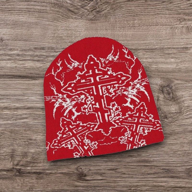 Other Opium PUNK AVANTGARDE Cross Hat | ALT Grunge Y2K Beanie Size ONE SIZE - 1 Preview