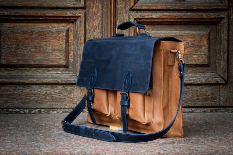 Handmade Leather business men's briefcase Size ONE SIZE - 2 Thumbnail