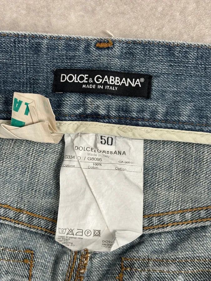 Dolce & Gabbana 2000s Dolce & Gabbana Blue Distressed Denim Jeans Size US 33 - 14 Thumbnail