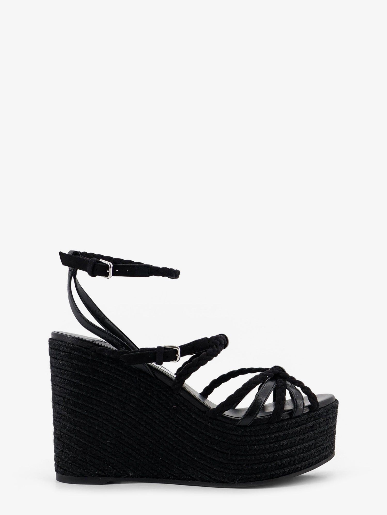 Jimmy Choo Nyra Leather And Raffia Sandals Size US 8.5 / IT 38.5 - 1 Thumbnail