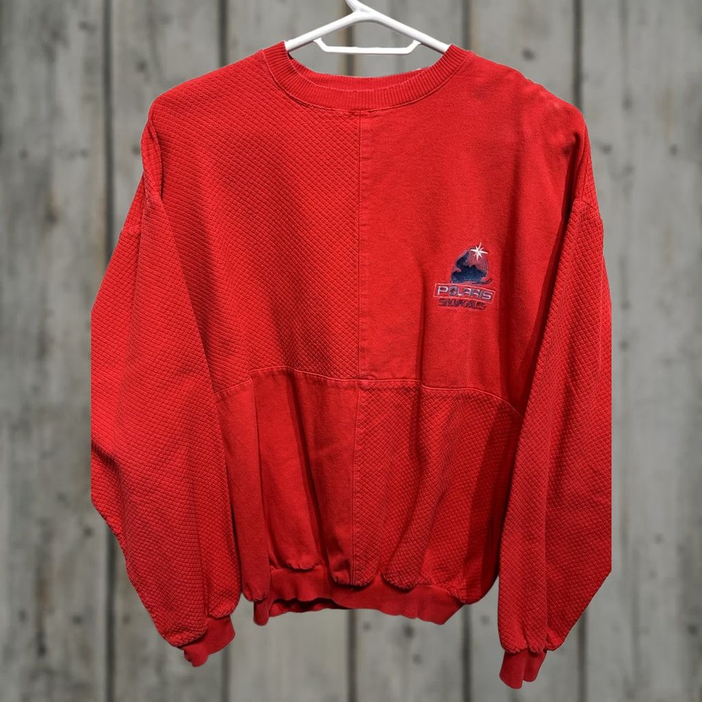 Vintage VINTAGE Polaris Indy Snowmobile Crewneck Sweatshirt Racing Mens Large Red 90s Polear? Size US L / EU 52-54 / 3 - 1 Thumbnail